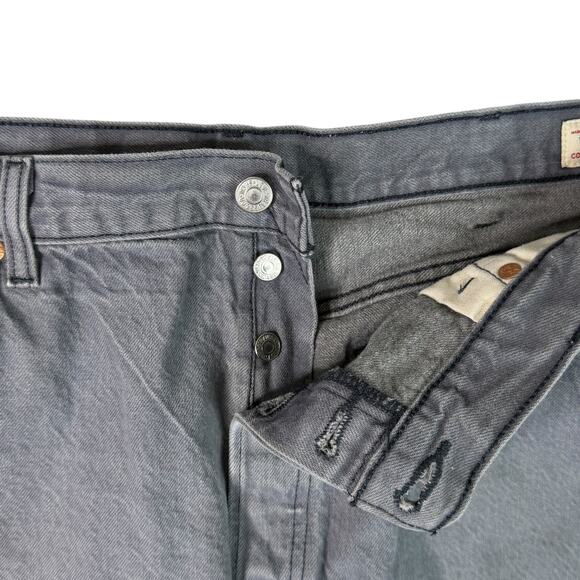 Levis 501 Shrink to Fit Original Straight Jeans White Oak Denim Gray Mens 42x28 - Picture 5 of 9